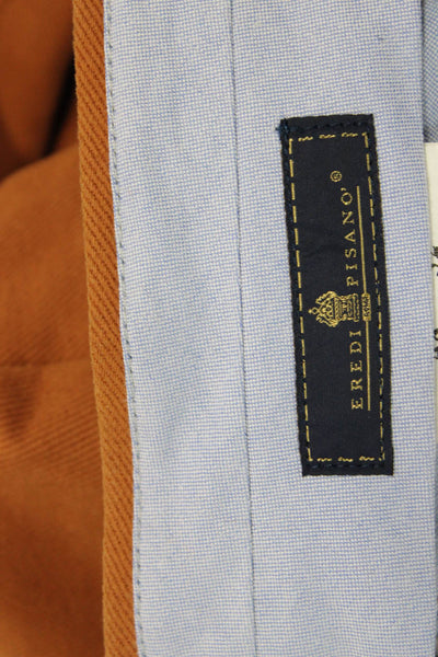 Eredi Pisano Mens Cropped Chino Pants Brown Cotton Size 32