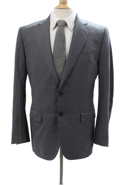 Ermenegildo Zegna Mens Two Button Suit Jacket Gray Wool Size 48