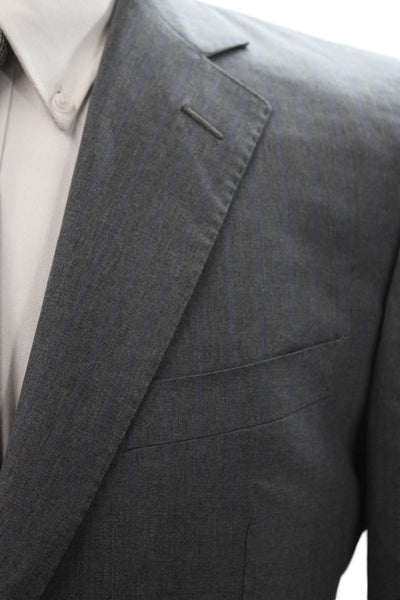 Ermenegildo Zegna Mens Two Button Suit Jacket Gray Wool Size 48