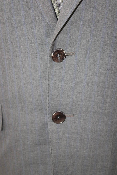 Ermenegildo Zegna Mens Two Button Suit Jacket Gray Wool Size 48