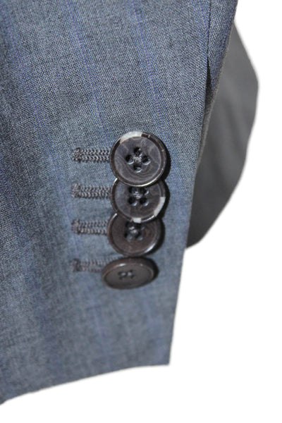 Ermenegildo Zegna Mens Two Button Suit Jacket Gray Wool Size 48