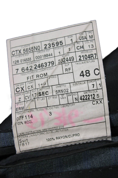 Ermenegildo Zegna Mens Two Button Suit Jacket Gray Wool Size 48