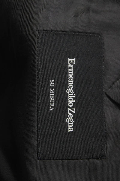 Ermenegildo Zegna Mens Two Button Suit Jacket Gray Wool Size 48