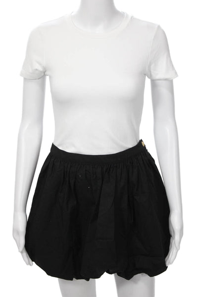 J Crew Womens Peasant Mini Skirt Black Cotton Size 0