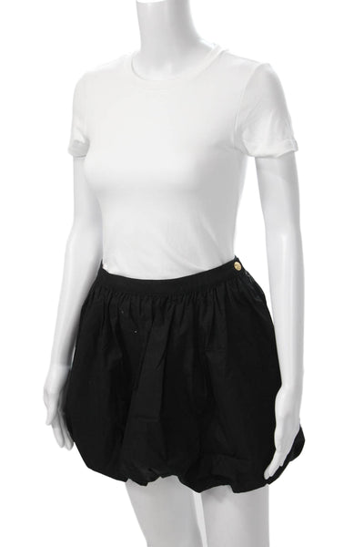 J Crew Womens Peasant Mini Skirt Black Cotton Size 0