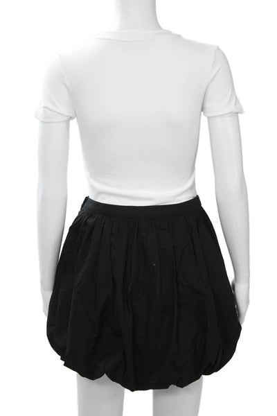 J Crew Womens Peasant Mini Skirt Black Cotton Size 0