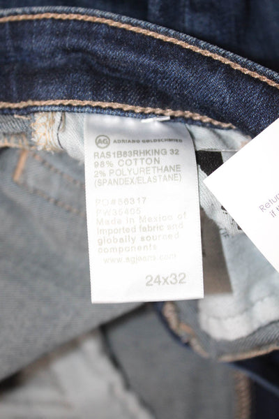 AG Womens Bootcut Flared Jeans Dark Blue Mid Rise Size 24