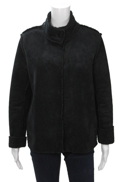 Velvet by Graham & Spencer Women Black Mock Neck Long Sleeve Jacket Size S