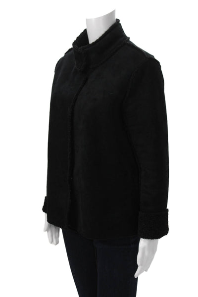 Velvet by Graham & Spencer Women Black Mock Neck Long Sleeve Jacket Size S