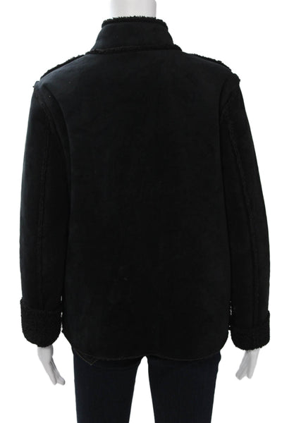 Velvet by Graham & Spencer Women Black Mock Neck Long Sleeve Jacket Size S