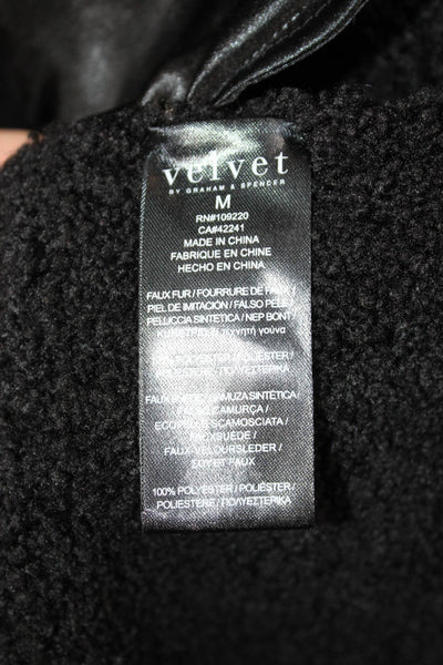 Velvet by Graham & Spencer Women Black Mock Neck Long Sleeve Jacket Size S