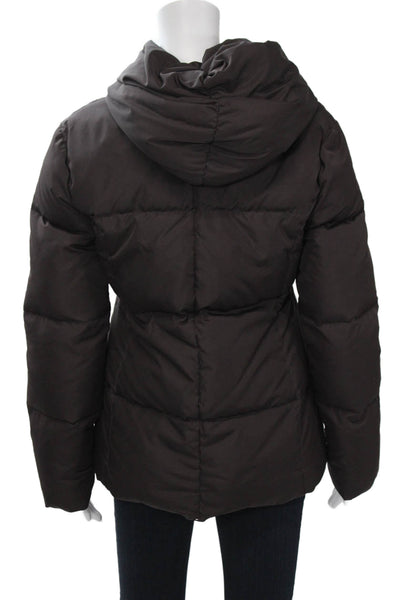 Michael Michael Kors Womens Puffer Quilted Brown Zip High Neck Jacket Size M