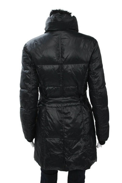 Steve by Searle Women Puffer Quilted Jacket Black Nylon Zip High Neck Size L