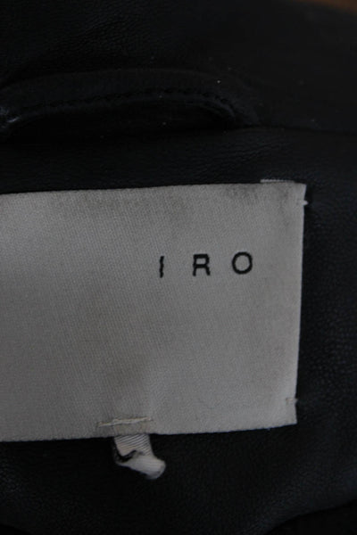 IRO Womens Biker Quilted Lamb Leather Jacket Black Size 2