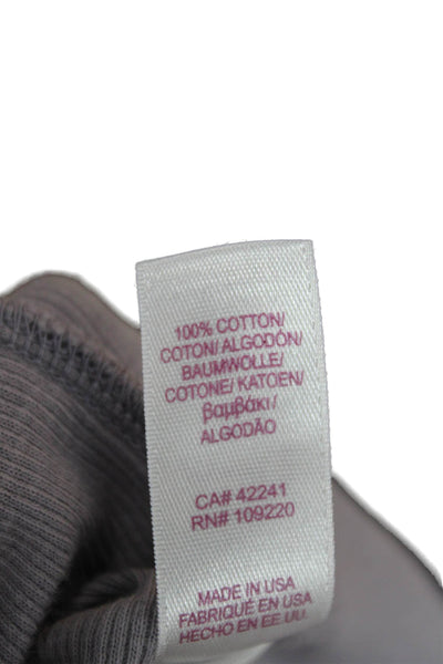 Velvet Womens Basic Solid Gray Cotton Round Neck Tank Size S