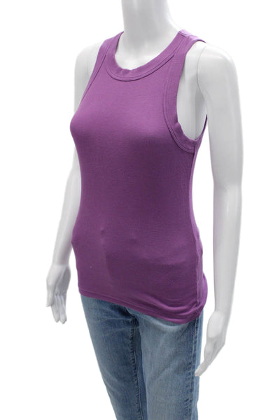 Sundays Women Purple Basic Sleeveless Tank Crew Neck Size XS