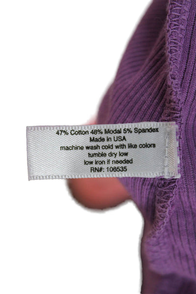 Sundays Women Purple Basic Sleeveless Tank Crew Neck Size XS