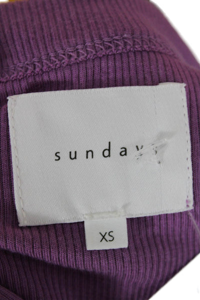Sundays Women Purple Basic Sleeveless Tank Crew Neck Size XS