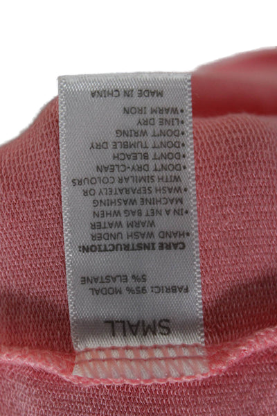 Stripe & Stare Womens Pullover Sweatshirt Pink Heart Crew Long Sleeve Size S