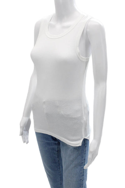 Sundays Women Basic Round Neck Tank White Sleeveless Size XS