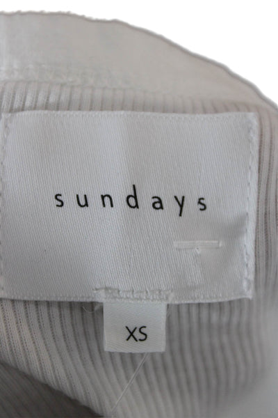 Sundays Women Basic Round Neck Tank White Sleeveless Size XS