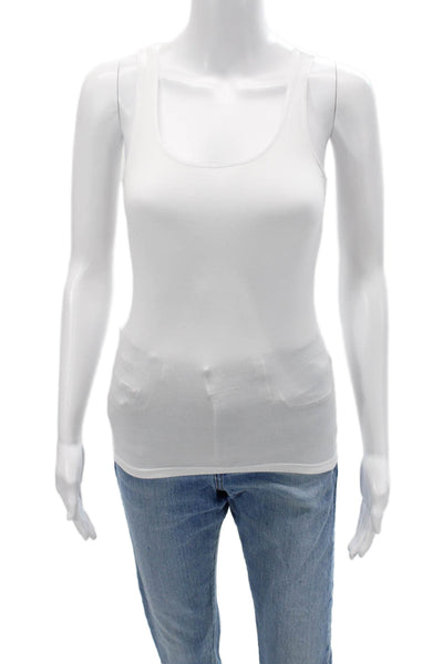 Stripe & Stare Women Camisole White Cotton Spandex Size S