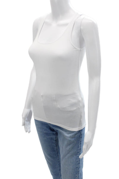 Stripe & Stare Women Camisole White Cotton Spandex Size S