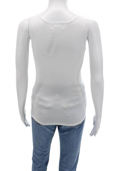 Stripe & Stare Women Camisole White Cotton Spandex Size S