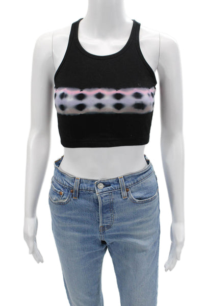 Electric & Rose Womens Cropped Tank Black Sleeveless Cotton Spandex 90s Size S