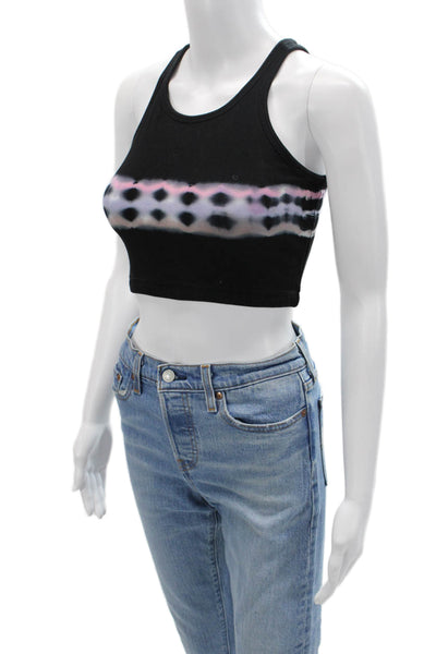Electric & Rose Womens Cropped Tank Black Sleeveless Cotton Spandex 90s Size S