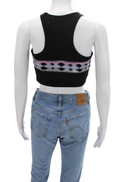 Electric & Rose Womens Cropped Tank Black Sleeveless Cotton Spandex 90s Size S