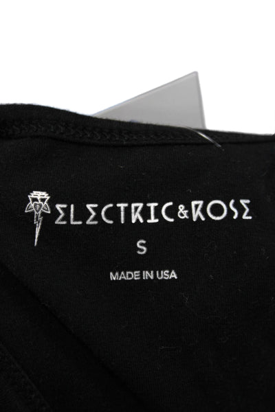 Electric & Rose Womens Cropped Tank Black Sleeveless Cotton Spandex 90s Size S