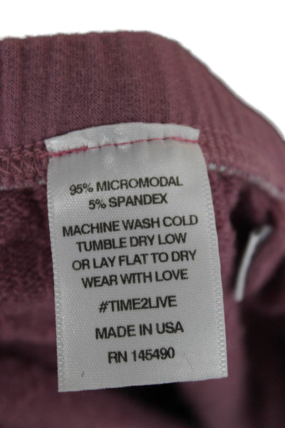 Electric & Rose Womens Jogger Sweatpants Purple Micromodal Drawstring Size XS