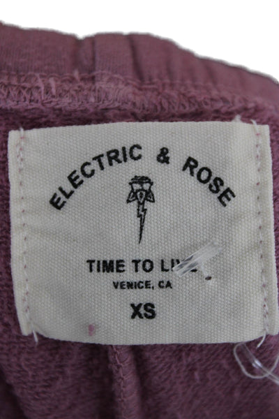 Electric & Rose Womens Jogger Sweatpants Purple Micromodal Drawstring Size XS