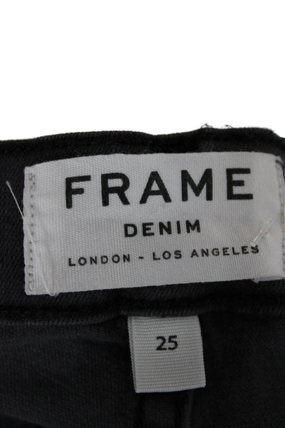 Frame Womens Ankle Skinny Jeans Dark Gray Mid Rise Button Size 25