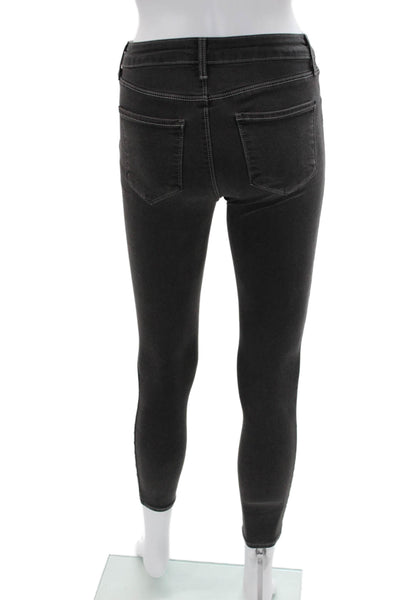 L'Agence Women Black Mid Rise Ankle Skinny Jeans Petite Size 24