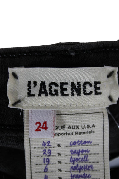 L'Agence Women Black Mid Rise Ankle Skinny Jeans Petite Size 24