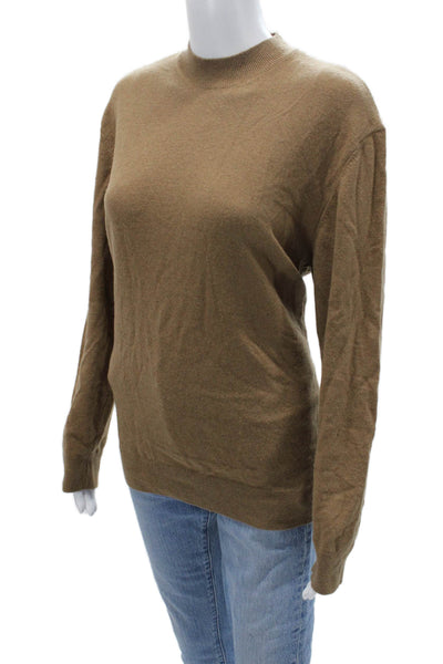 Zara Women Pullover Sweater Brown Acrylic Blend Crew Neck Long Sleeve Size M