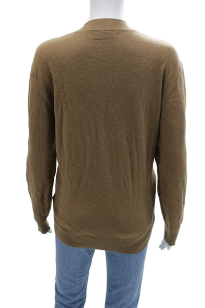 Zara Women Pullover Sweater Brown Acrylic Blend Crew Neck Long Sleeve Size M