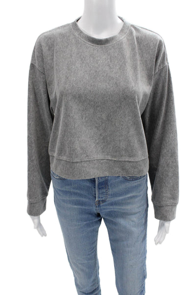 Zara Women Pullover Sweatshirt Gray Crew Neck Long Sleeve Size S