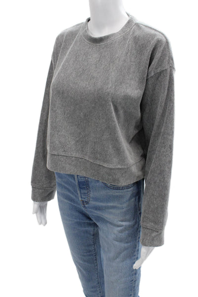 Zara Women Pullover Sweatshirt Gray Crew Neck Long Sleeve Size S