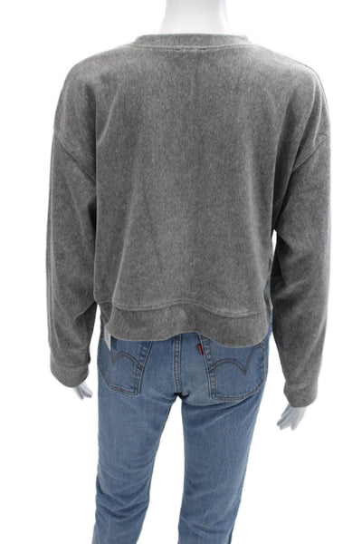 Zara Women Pullover Sweatshirt Gray Crew Neck Long Sleeve Size S