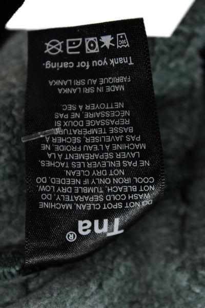 TNA Unisex Pullover Sweatshirt Green Mock Neck Zip Army Size 1