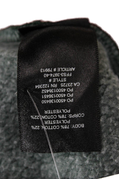 TNA Unisex Pullover Sweatshirt Green Mock Neck Zip Army Size 1