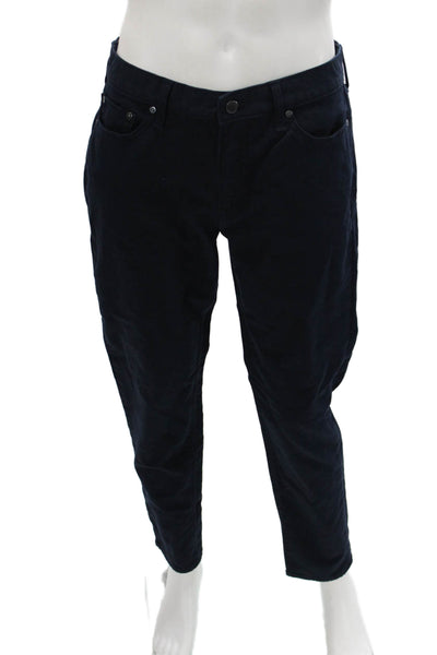 Banana Republic Mens Cropped Ankle Pants Dark Blue Button Cotton Size 33