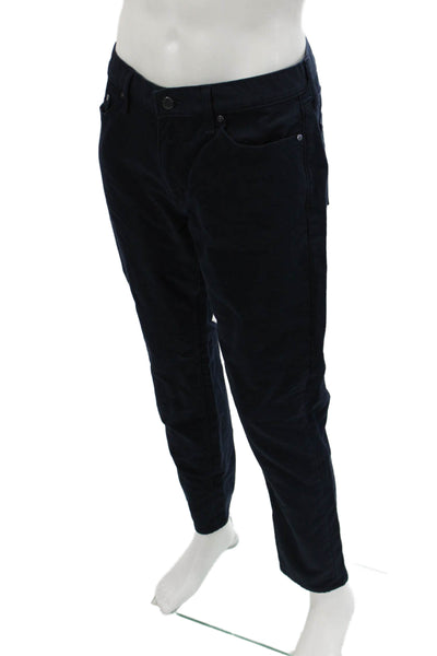 Banana Republic Mens Cropped Ankle Pants Dark Blue Button Cotton Size 33