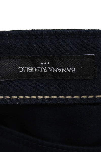 Banana Republic Mens Cropped Ankle Pants Dark Blue Button Cotton Size 33