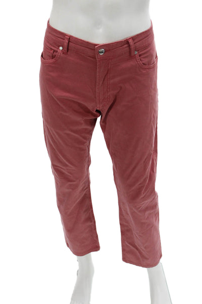 Peter Millar Mens Chino Pants Ankle Cropped Red Classic Size 33