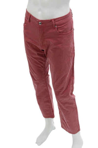 Peter Millar Mens Chino Pants Ankle Cropped Red Classic Size 33