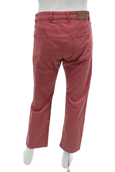 Peter Millar Mens Chino Pants Ankle Cropped Red Classic Size 33